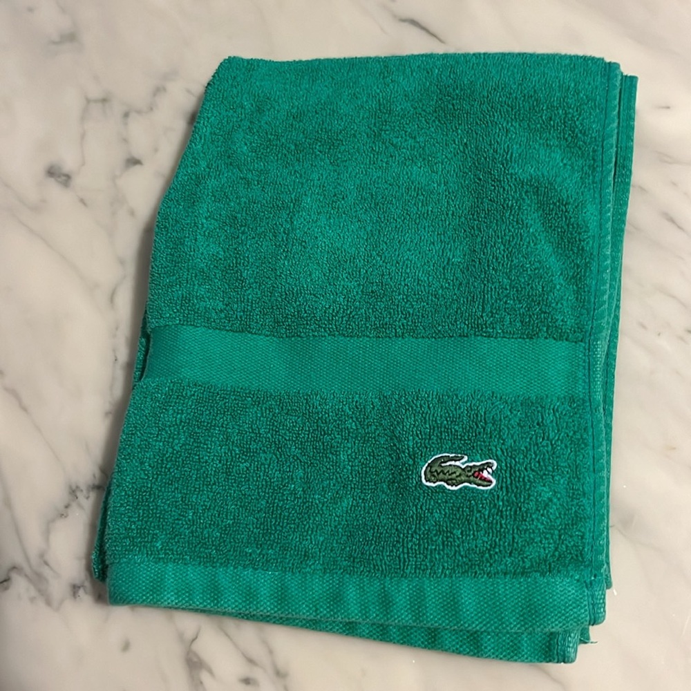 Lacoste Hand towel size 15 by 28 inches/ BOGO